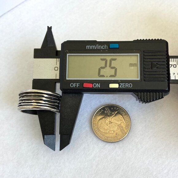 Sterling Silver 925 Modernist Brutalist Style Wide Spinner Band Ring Sz 9.75 11g - Picture 14 of 16